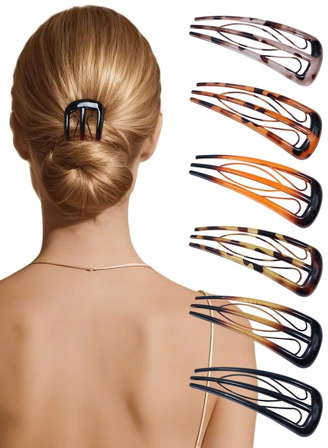 CHLINS 6 PCS French Hair Pins for Women, U-Shaped Hair Forks Stick for Bun Updo Chignons & French Twists, Strong Hold 3 Internal Teeth Hair Chopsticks Styling Accessories - Image 1